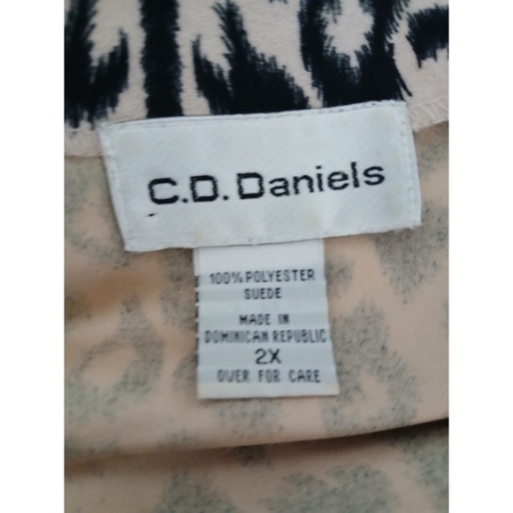 CD Daniels Women Leopard Print Zipper Jacket Suede Like 2X - Picture 2 of 5